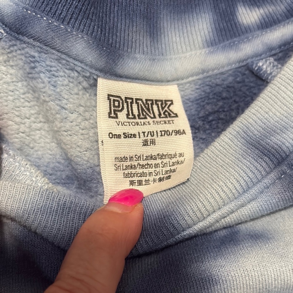 PINK Victoria's Secret Blue Tie-Dye Sweater - Picture 2 of 4